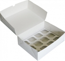 Упаковка для капкейков белая 330Х250Х100 мм.12 ячеек в упаковке 100шт.